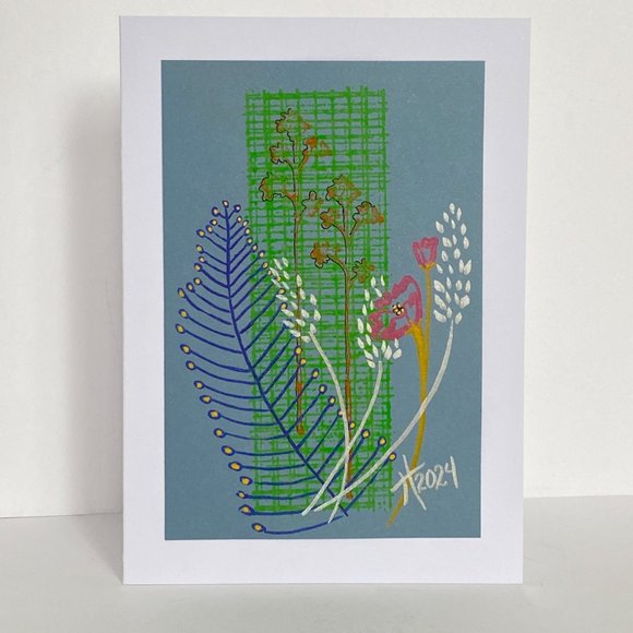 Handmade Original Art Blank Greeting Card and Envelope Suitable for Framing - Picture 2 of 6